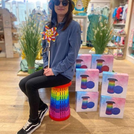 Portable Rainbow Folding Chair Adjustable Telescopic Stool